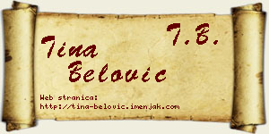Tina Belović vizit kartica